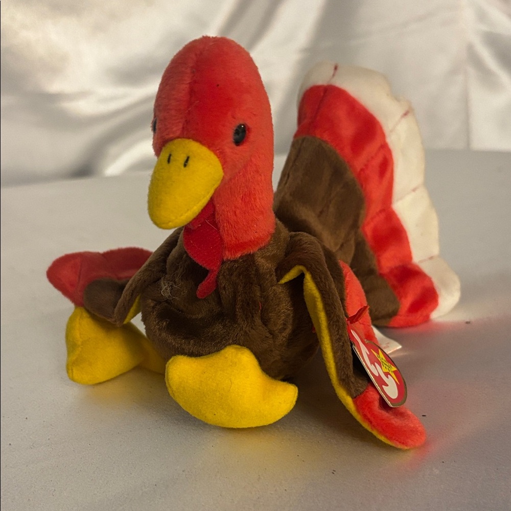 Ty Plush Turkey with Red and Brown Feathers